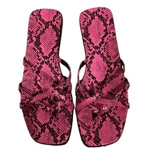 14th & Union pink snakeskin sandals Size 9 NWT